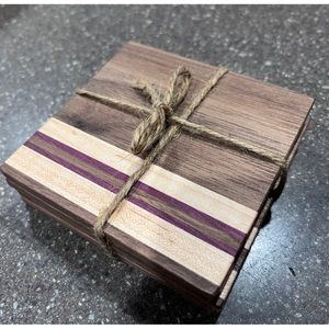 Set of 4 handmade wooden coasters
